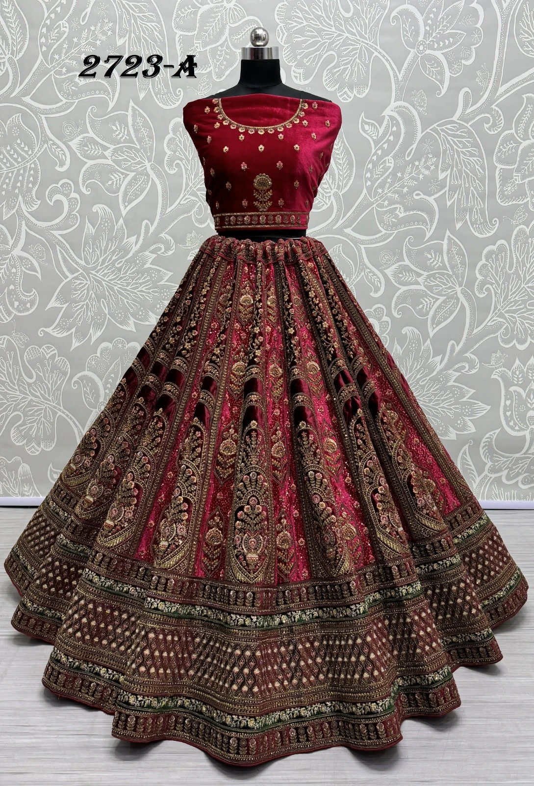 Anjani Art 2723A & 2723B Velvet Wholesale Lehenga Catalog